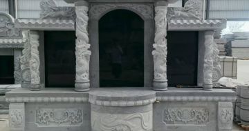 黄山 芝麻灰高档墓碑，土墓，可定制
