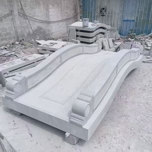 黄山 芝麻灰花岗岩园林景观 小石桥