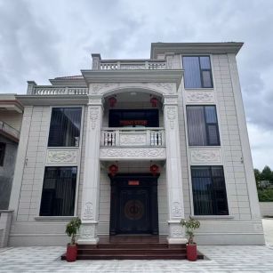 黄山 芝麻白石材别墅干挂案例展示