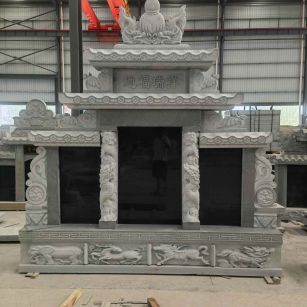 黄山 芝麻灰高档墓碑、土墓，一套也支持定做