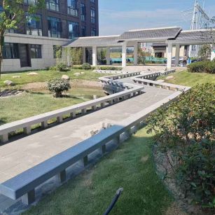 黄山 芝麻灰小区坐凳&栏杆安装效果