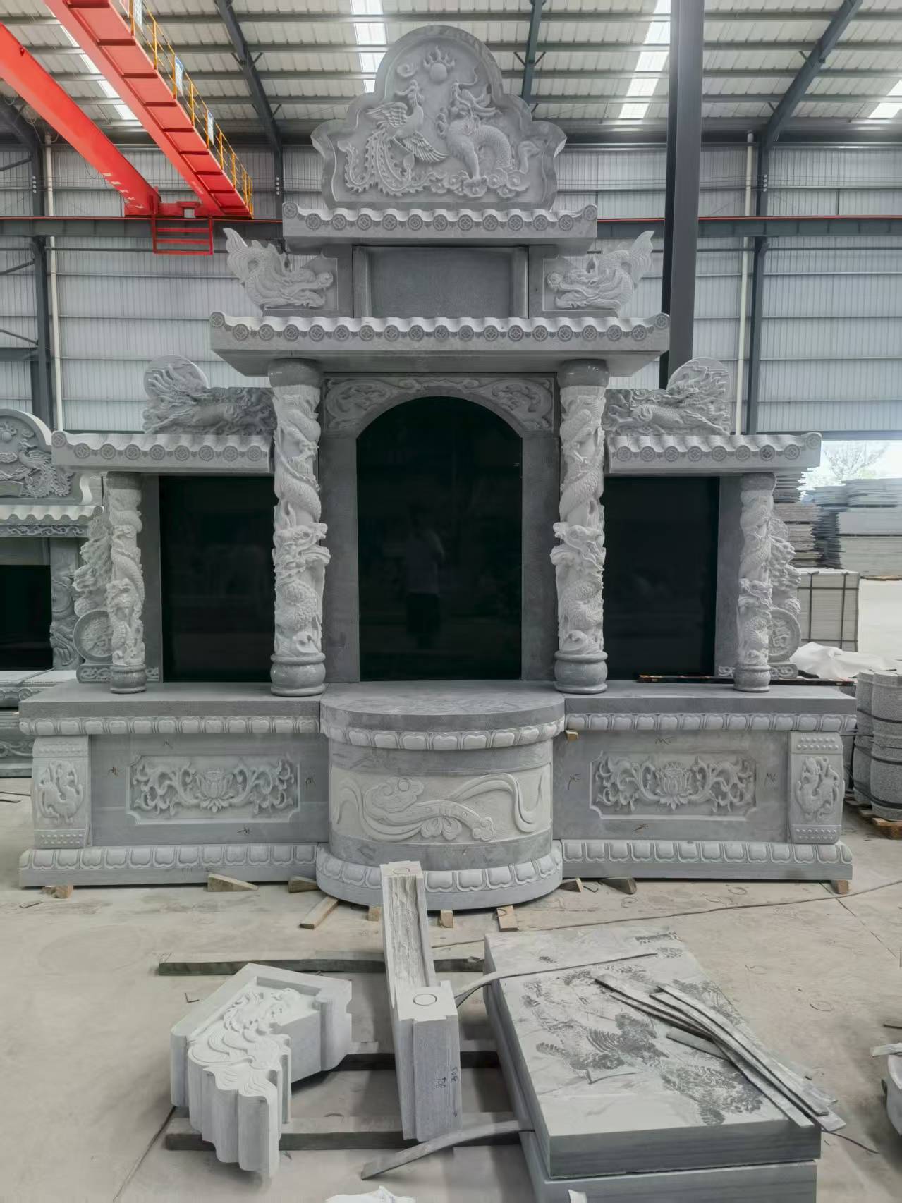 黄山 芝麻灰高档墓碑，土墓，可定制