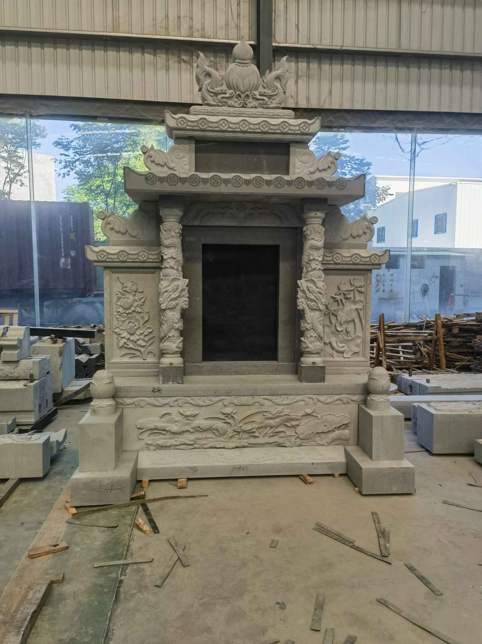 黄山 芝麻灰高档墓碑、土墓，一套也支持定做