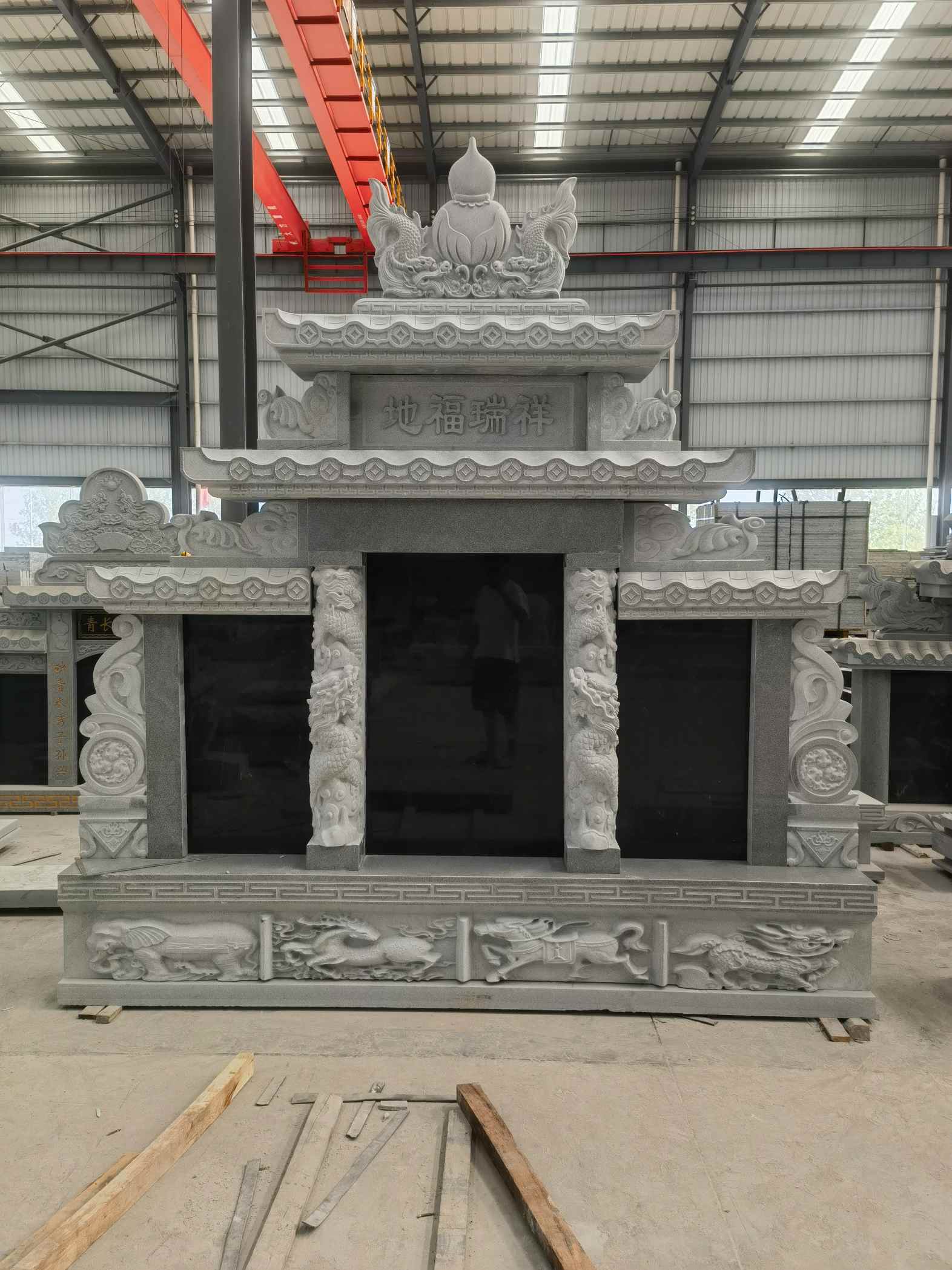 黄山 芝麻灰高档墓碑、土墓，一套也支持定做