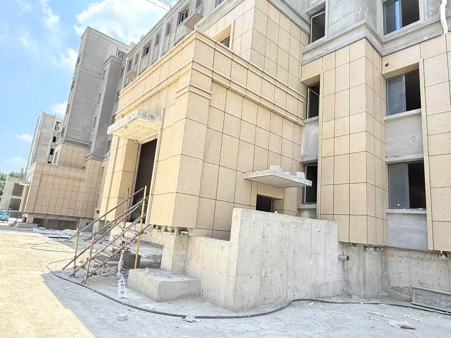 黄山 黄金麻干挂，工地实拍