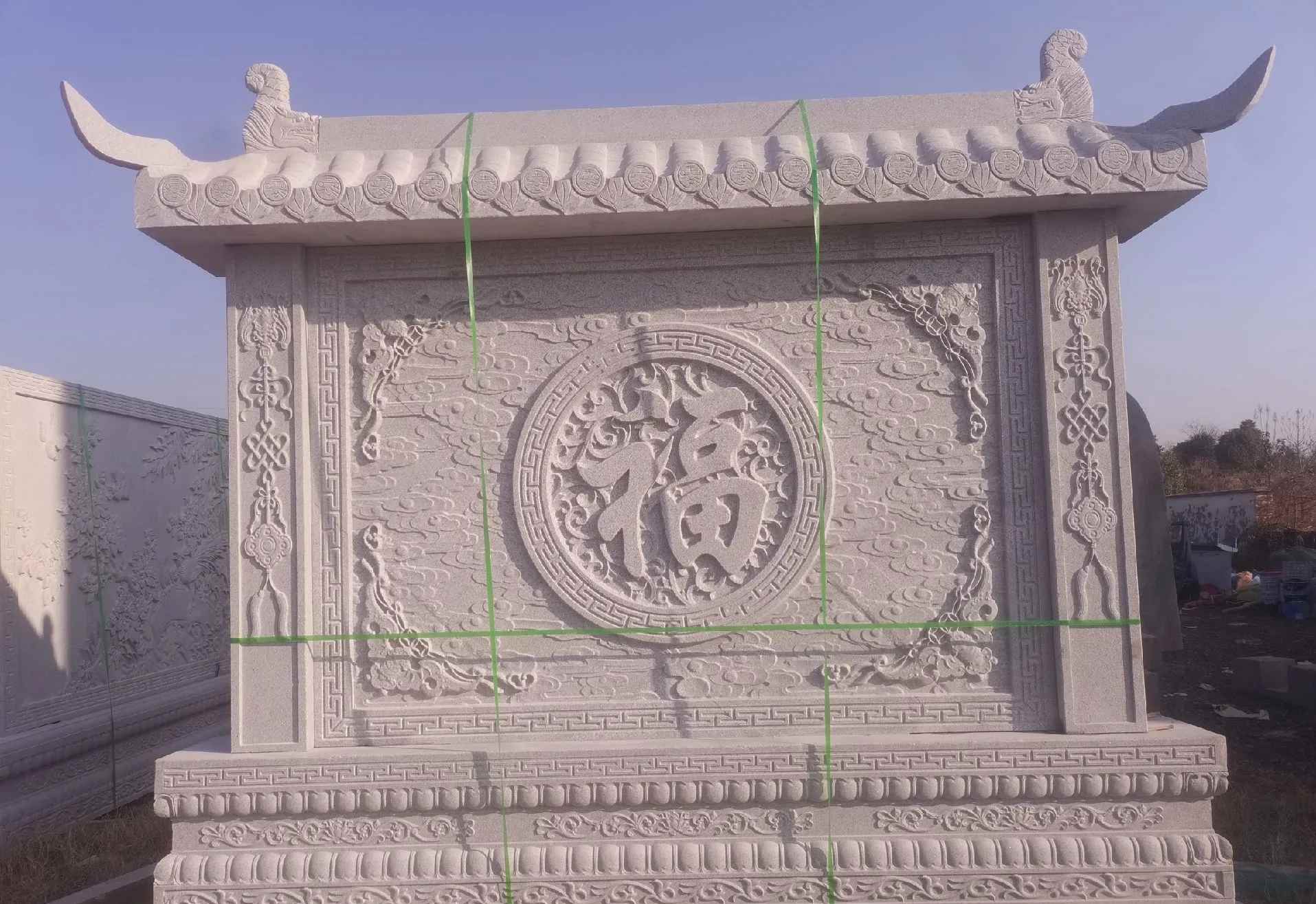 黄山 芝麻白花岗岩屏风，照壁，影壁